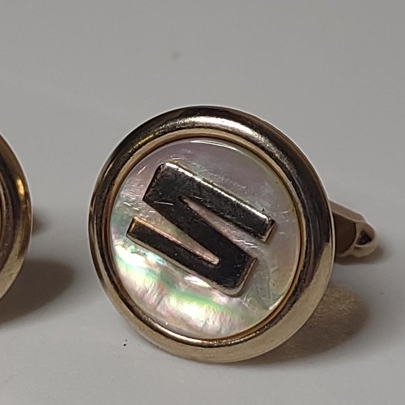 Very Awesome Vintage Letter S Cufflinks - Picture 4 of 8